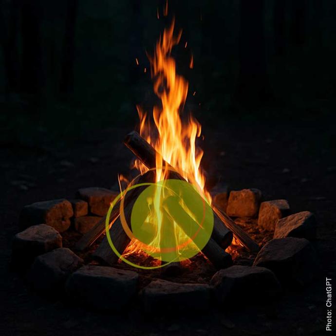 Das Lagerfeuer im ARTEMES Logo Das Lagerfeuer im ARTEMES Logo